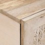 Mesa de Café Beige 80 x 50 x 40 cm madera maciza de mango