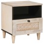 Mesa de Noche Beige 40 x 33 x 46 cm madera maciza de mango