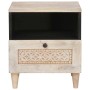 Mesa de Noche Beige 40 x 33 x 46 cm madera maciza de mango