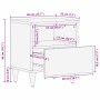 Mesa de Noche Beige 40 x 33 x 46 cm madera maciza de mango