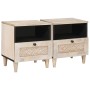 Mesa de Noche con cajón 2 pcs Beige 40 x 33 x 46 cm