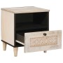 Mesa de Noche con cajón 2 pcs Beige 40 x 33 x 46 cm