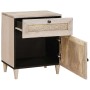 Mesa de Noche Beige 50 x 33 x 60 cm madera maciza de mango