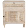 Mesa de Noche Beige 50 x 33 x 60 cm madera maciza de mango