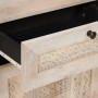 Mesa de Noche Beige 50 x 33 x 60 cm madera maciza de mango