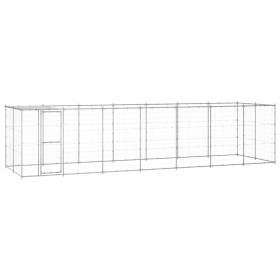 Perrera de exterior de acero galvanizado con techo 16,94 m²