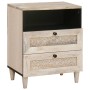 Mesa de Noche Beige 50 x 33 x 60 cm madera maciza de mango