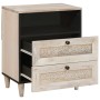 Mesa de Noche Beige 50 x 33 x 60 cm madera maciza de mango