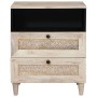 Mesa de Noche Beige 50 x 33 x 60 cm madera maciza de mango