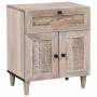 Mesa de Noche Beige 50 x 33 x 60 cm madera maciza de mango