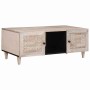 Mesa de Café Beige 100 x 54 x 40 cm madera maciza de mango