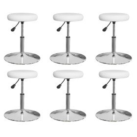 Sillas de comedor 6 uds cuero sintético blanco Sillas de comedor 6 uds cuero sintético blanco