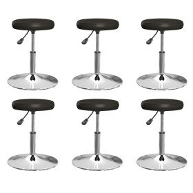 Sillas de comedor 6 unidades cuero sintético negro Sillas de comedor 6 unidades cuero sintético negro