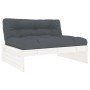 4-teiliges Gartenmöbel-Set und weiße Massivholzkissen von vidaXL, Gartensets - Ref: Foro24-3186138, Preis: 799,94 €, Rabatt: %