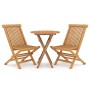 Juego de comedor para jardín 3 piezas madera maciza de teca