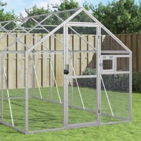 Vogelkäfig aus silbernem Aluminium, 1,79x4x1,85 m. von vidaXL, Füße und Vogelkäfige - Ref: Foro24-3155797, Preis: 462,76 €, R...