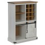Vinoteca HALDEN con botelleros y puerta corredera blanco pino