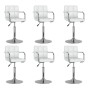 Sillas de comedor giratorias 6 unidades cuero sintético blanco