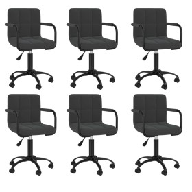 Sillas de comedor giratorias 6 unidades terciopelo negro Sillas de comedor giratorias 6 unidades terciopelo negro