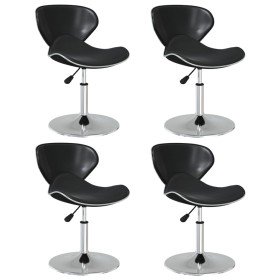 Sillas de comedor 4 unidades cuero sintético negro Sillas de comedor 4 unidades cuero sintético negro