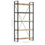 5-stufiges Regal aus recyceltem Massivholz 90x30x180 cm von vidaXL, Bücherregale und Regale - Ref: Foro24-286584, Preis: 284,...