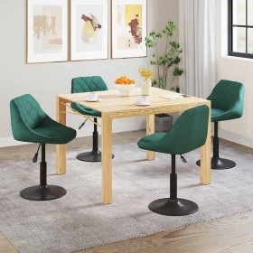 Sillas de comedor giratorias 4 uds terciopelo verde oscuro Sillas de comedor giratorias 4 uds terciopelo verde oscuro