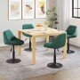 Sillas de comedor giratorias 4 uds terciopelo verde oscuro