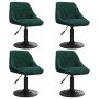 Sillas de comedor giratorias 4 uds terciopelo verde oscuro