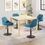 Sillas de comedor giratorias 4 unidades terciopelo azul