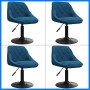 Sillas de comedor giratorias 4 unidades terciopelo azul