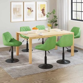 Sillas de comedor giratorias 6 unidades terciopelo verde claro Sillas de comedor giratorias 6 unidades terciopelo verde claro