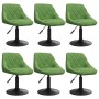 Sillas de comedor giratorias 6 unidades terciopelo verde claro