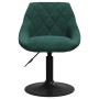 Silla de comedor giratoria 6 uds terciopelo verde oscuro