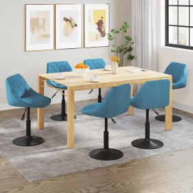 Silla de comedor giratoria 6 uds terciopelo azul Silla de comedor giratoria 6 uds terciopelo azul