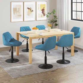 Silla de comedor giratoria 6 uds terciopelo azul Silla de comedor giratoria 6 uds terciopelo azul