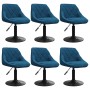 Silla de comedor giratoria 6 uds terciopelo azul