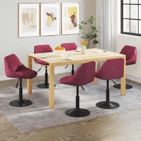 Sillas de comedor giratorias 6 unidades terciopelo rojo tinto Sillas de comedor giratorias 6 unidades terciopelo rojo tinto