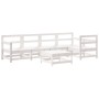 6-teiliges Gartenmöbel-Set und weiße Massivholzkissen von vidaXL, Gartensets - Ref: Foro24-3185991, Preis: 520,77 €, Rabatt: %