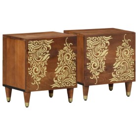 Armario de Noche 2 pcs Marrón miel 40 x 33 x 46 cm