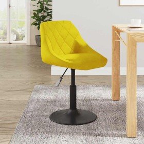 Silla de comedor de terciopelo amarillo mostaza