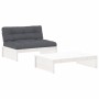 2-teiliges Gartenmöbel-Set und weiße Massivholzkissen von vidaXL, Gartensets - Ref: Foro24-3186131, Preis: 380,63 €, Rabatt: %