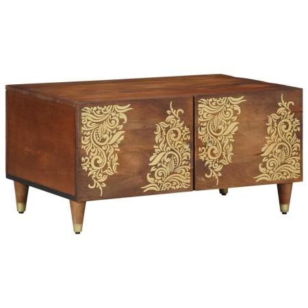 Mesa de Café Marrón miel 80 x 50 x 40 cm madera maciza de mango