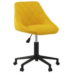 Silla de comedor giratoria de terciopelo amarillo mostaza Silla de comedor giratoria de terciopelo amarillo mostaza