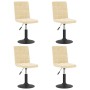 Sillas de comedor giratorias 4 unidades terciopelo crema