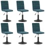 Sillas de comedor giratorias 6 uds terciopelo azul