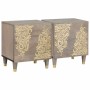 Armario de Noche 2 pcs Gris 40 x 33 x 46 cm