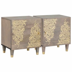 Armario de Noche 2 pcs Gris 40 x 33 x 46 cm