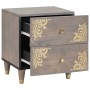 Armario de Noche Gris 40 x 33 x 46 cm madera maciza de mango