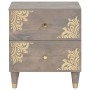 Armario de Noche Gris 40 x 33 x 46 cm madera maciza de mango