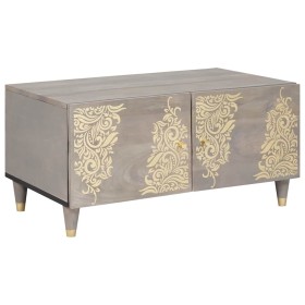 Mesa de Café Gris 80 x 50 x 40 cm madera maciza de mango